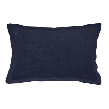 Imagem de Capa de Almofada em Linho com Aba 45x30 Azul Marinho - AMOFADAS