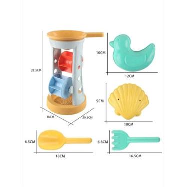 Imagem de Brinquedo De Praia Infantil: Escavadeira E Bulldozer De Palha Para Are
