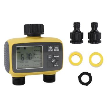 Imagem de Garosa Temporizador de Aspersão, Controlador de Irrigação de Mangueira Programável de 2 Zonas Com Atraso de Chuva de Entrada de água Rotativa 360 para Jardim de Quintal de Gramado