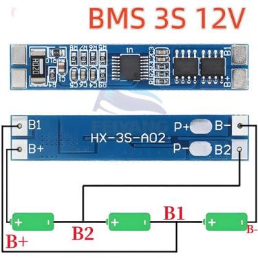 Imagem de Placa De Proteção Para Carregador De Bateria Li-ion 18650 12V 8A, BMS 