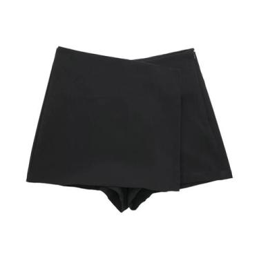 Imagem de Saia Assimétrica Feminina Casual Chic Estilo Simples Shorts Básicos Fe