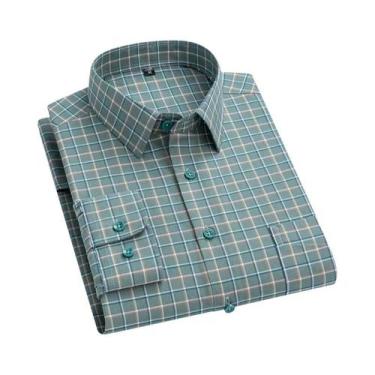 Imagem de Camisa Oxford Masculina De Manga Curta E Longa Tamanhos Grandes 10XL 1