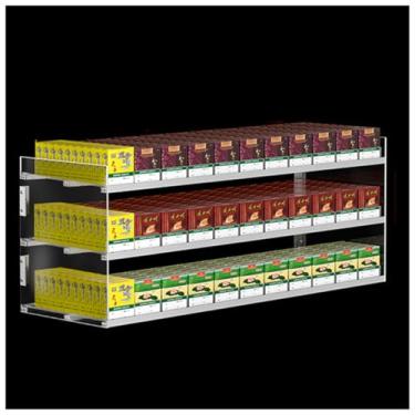 Imagem de Rack de exibição automático de cigarros - 3 camadas, suporte de armazenamento de acrílico de 11 colunas para lojas de varejo e supermercados - perfeito para negociantes de cigarros e fácil acesso