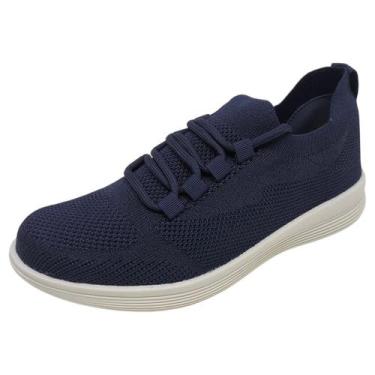 Imagem de Tênis Feminino Tricot Respirável Conforto Casual Usaflex, New blue, 34