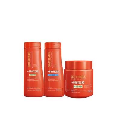 Imagem de Kit shampoo, condicionador, mascara - bio extratus +proteção