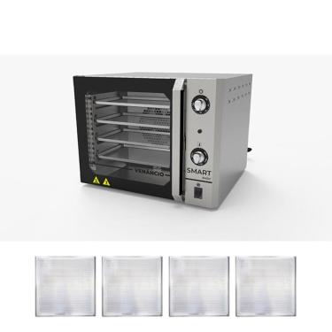 Imagem de Forno Turbo Convec. Inox Fcsb4e 220v + 4 Assadeiras - Venâncio 220v