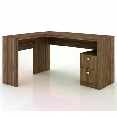Imagem de Mesa Para Escritorio De Canto Me4129 Nogal Nogal - TECNO MOBILI
