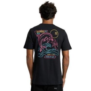 Imagem de Camiseta Hurley HYTS010849 All Night - Preto-Masculino