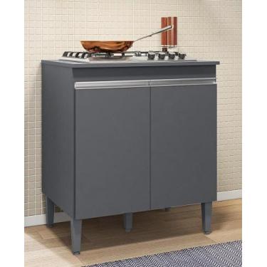Imagem de Balcão Para Cooktop Andréia 2 Portas Cinza Fosco Ajl