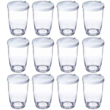 Imagem de Kit 12 Farinheiras Porta Farofa Queijeira Temperos 350ml Branco Ou Plá