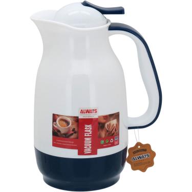 Imagem de Garrafa Térmica 25X13X13 cm 1L Plástico Azul Ampola Vidro Alwa