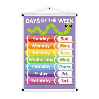 Imagem de Banner Educativo em Lona Inglês Dias da Semana 70x55cm - Core Decore
