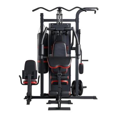 Imagem de Estação Musculação 4 Frentes Completa Multi 75kg Preto Academia Preto Preto E Vermelho-Unissex