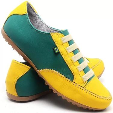 Imagem de Sapatênis Mocassim feminino copa do mundo Brasil Amarelo e Verde - Men