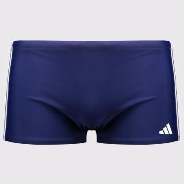 Imagem de Sunga Adidas 3 Stripes Boxer Azul e Branca, GG
