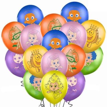 Imagem de Kit de balões de festa Bubble Guppies Print 12 cm 14 unidades - yiweis