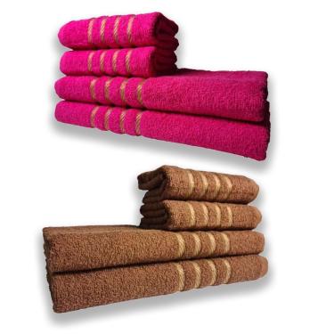 Imagem de 2 Jogos De 4 Toalhas 4 Banho 4 Rosto Montreal 100% Algod?o Rs+mr