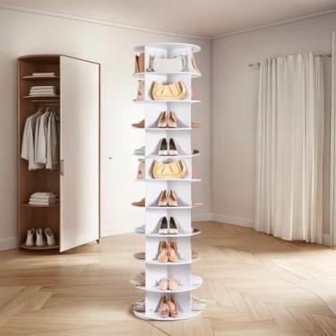 Imagem de Sapateira Rotativa Giratória Mdf 10 Niveis 2,25m 40 Pares Branca - via