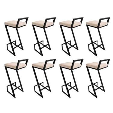 Imagem de KIT 8 Banquetas Para Cozinha Alta Helena Z Para Area Laser Gourmet Chu