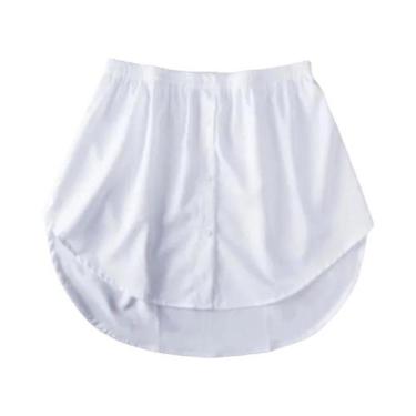 Imagem de Saia Casual Feminina Preta Estilo Coreano Com Barra Falsa E Detalhe De