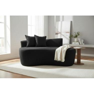 Imagem de Namoradeira Sofá Feijão Hana 130cm Orgânica Suede - Mansão Decor