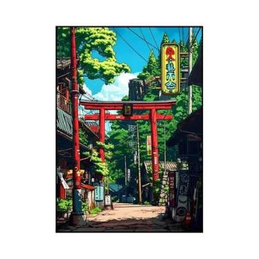 Imagem de Pintura Em Tela Abstrata Japonesa Vintage, Arte De Parede Para Decoraç