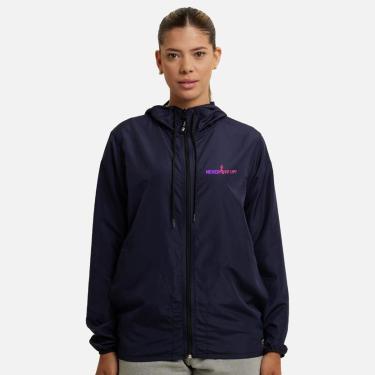 Imagem de Jaqueta Corta Vento Impermeável Feminina Azul Marinho WSS Never Give Up!-Feminino