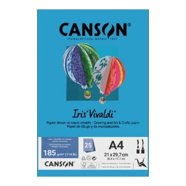 Imagem de Papel Canson A4 Iris Vivaldi 185g 25Fls - Escolha a Cor, Azul Royal