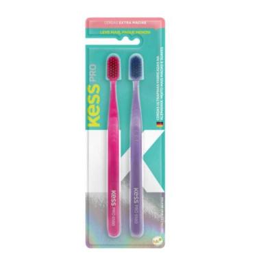 Imagem de Escova Dental Extra Macias Kess Pro Belliz Rosa/roxo C/2 Un - BELLIZ C