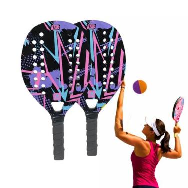Imagem de Kit Raquete Beach Tennis Bel BT100 Lilás Amador Ideal para Praia Jogo 