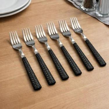 Imagem de Kit 6 Garfos Jantar Sobremesa Sorvete Pegador Comer Sopa Gelatina Serv