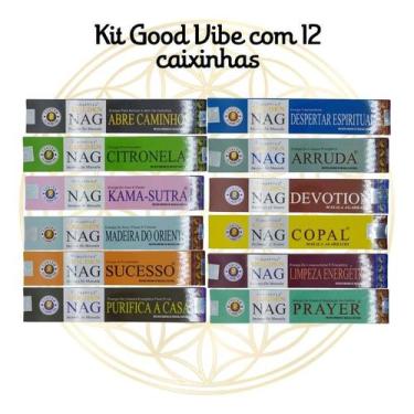 Imagem de KIT C/12 Caixinhas - Incensos Golden Nag Indiano Varetas Sabor:KIT GOO