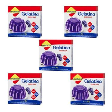 Imagem de Kit Gelatina Uva Zero Açúcar - Lowçucar 5 Unidades 10g - Lowçúcar