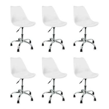 Imagem de Kit 6 Cadeiras Luisa Saarinen Giratória, Home Office, Regulagem De Alt