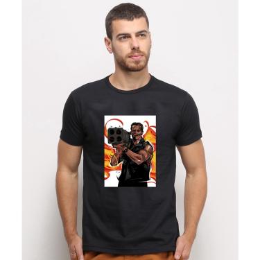 Imagem de Camiseta masculina Preta algodao Arnold Lança Missel Mercanarios