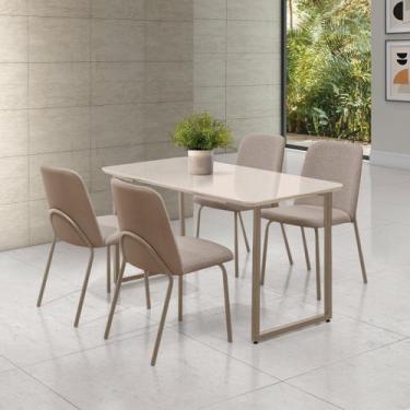 Imagem de Conjunto para Sala de Jantar com 4 Cadeiras Dora - Aço Nobre Móveis