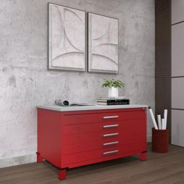 Imagem de Mapoteca Mont 5 Gavetas 71,3cm X 120,4cm Aço - Pandin Móveis