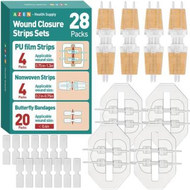 Imagem de Kit de Fechamento de Feridas AZEN com 28 Unidades de Curativos Borbole