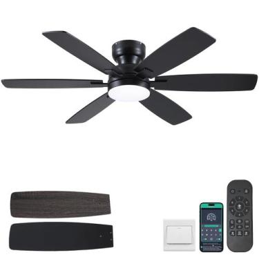 Imagem de Ventilador de teto Kviflon 52 com luzes, controle remoto preto