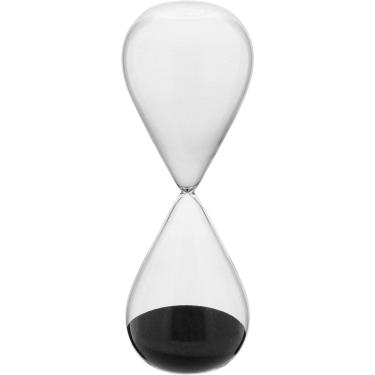 Imagem de AMPULHETA AREIA PRETA VIDRO DECORATIVA 29x10x10cm TRANSPARENTE