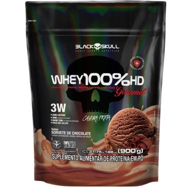Imagem de Whey Protein 100 HD Refil GOURMET Black Skull Isolado Hidrolisado Concentrado-Unissex