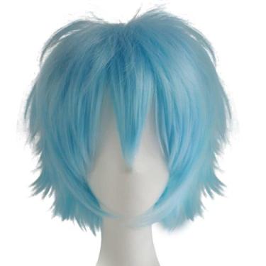 Imagem de Peruca masculina LABEAUTÉ azul claro para cabelo curto Rei Cosplay
