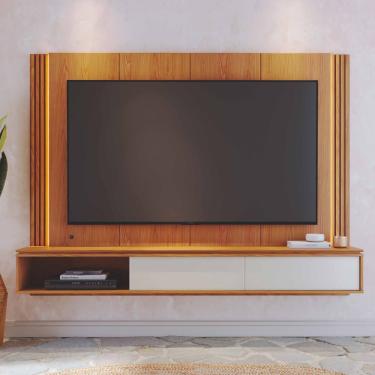 Imagem de Painel Ripado para TV até 75 Polegadas com LED 2 Portas de Correr Loa Colibri