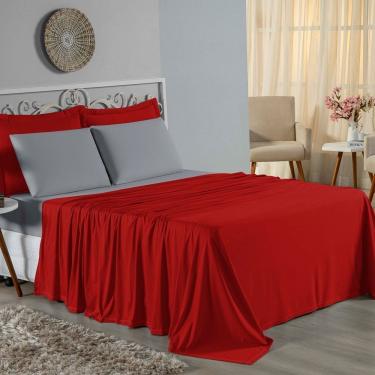 Imagem de Jogo De Cama Queen Nobre 4 Peças Lençol Com Elástico De 30cm De Altura Malha 100% Algod...