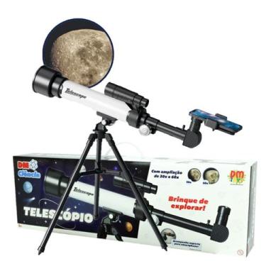 Imagem de Telescópio Astronômico Zoom 30x 60x Com Luneta Tripé Infantil - Dm Ciê