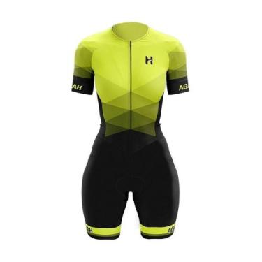 Imagem de Macaquinho Ciclismo Feminino Agah Radioactive, Amarelo com preto, P