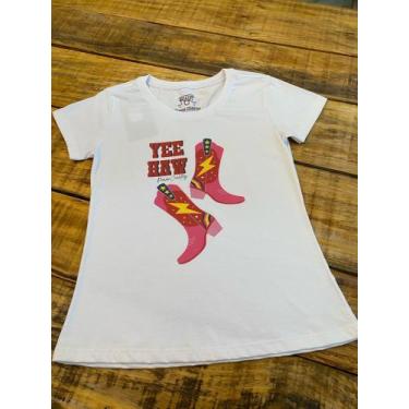 Imagem de Camiseta Branca Power Country, Branca com detalhe rosa