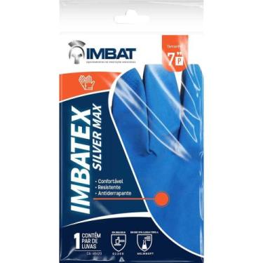 Imagem de Luva de Látex, Tamanho 7 (p), cor Azul, Antiderrapante, Verniz Silver,