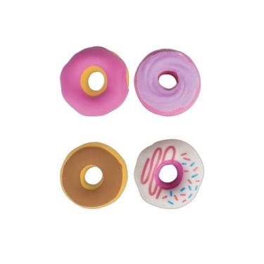 Imagem de Borracha Lanche Donuts pote com 4 - Tilibra