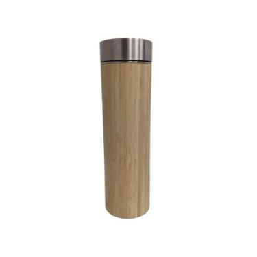 Imagem de Garrafa Térmica Inox 500ml Camada Bambu - LIN RAN